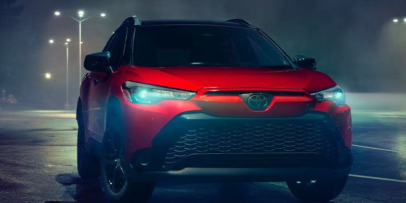 Red 2025 Corolla Cross Hybrid