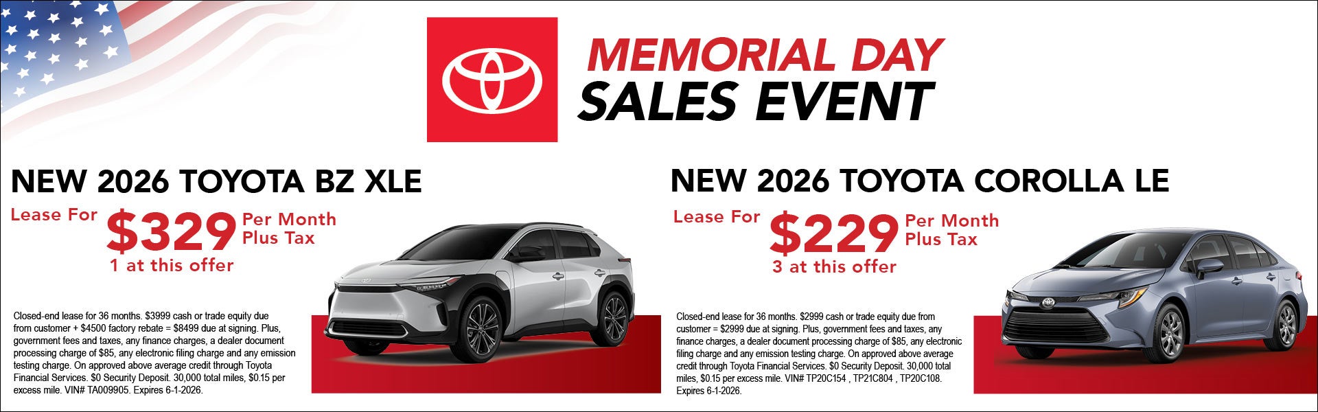 Memorial Day Sales Event
