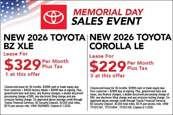 Memorial Day Sales Event
