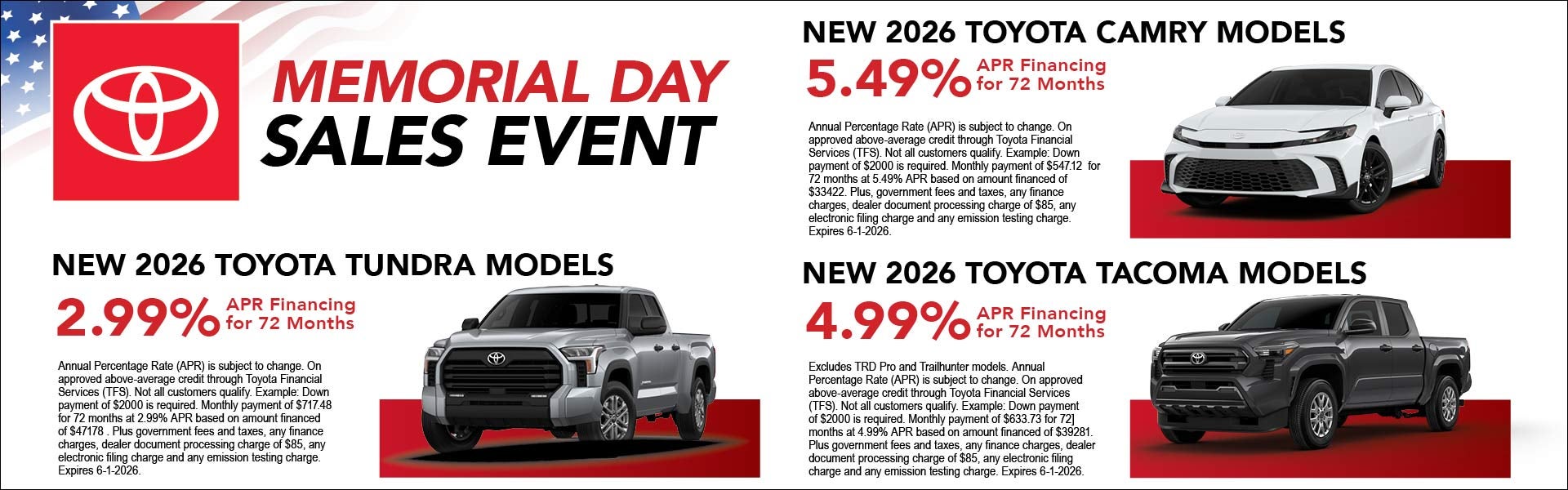 Memorial Day Sales Event