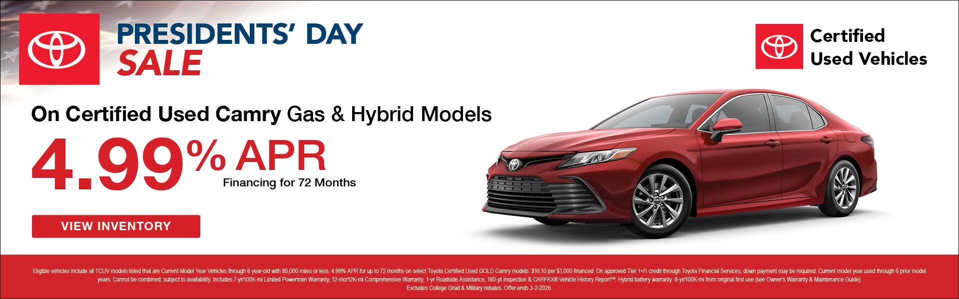 Toyota CAMRY Certified Used