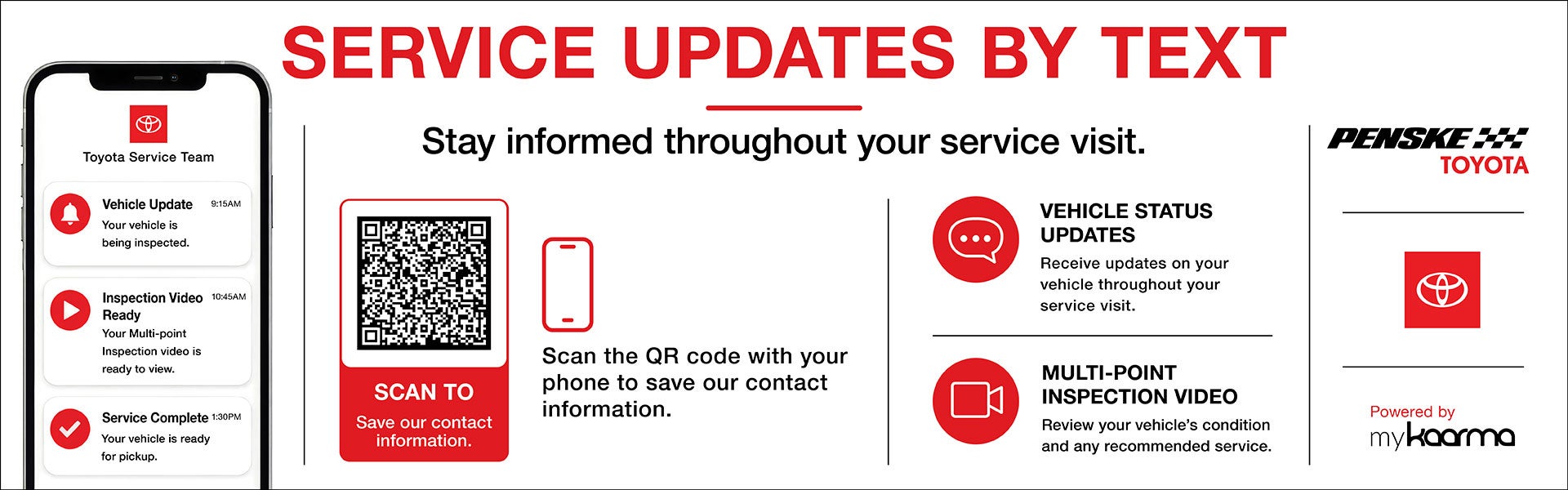 Toyota service updates by text and vehicle inspection videos