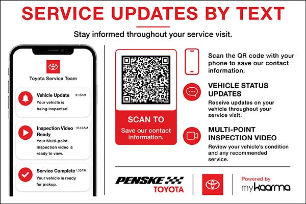 Toyota service updates by text and vehicle inspection videos