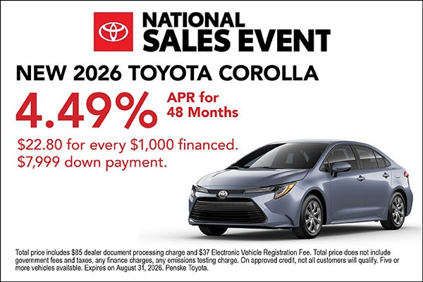 New 2026 Toyota Corolla Offer