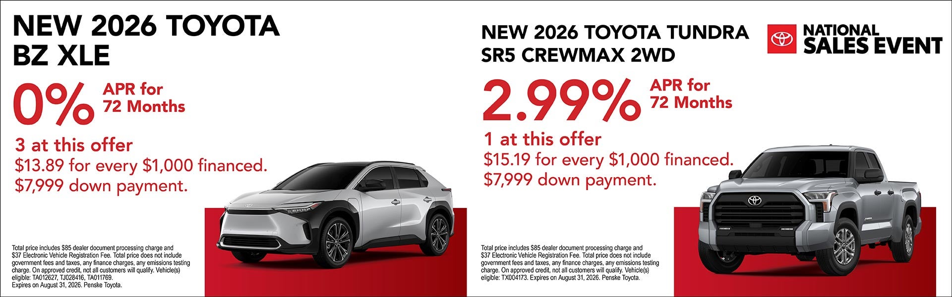 New 2026 Toyota Offer