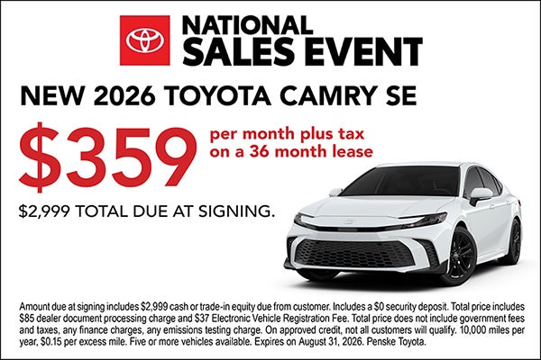 New 2026 Toyota Camry Offer